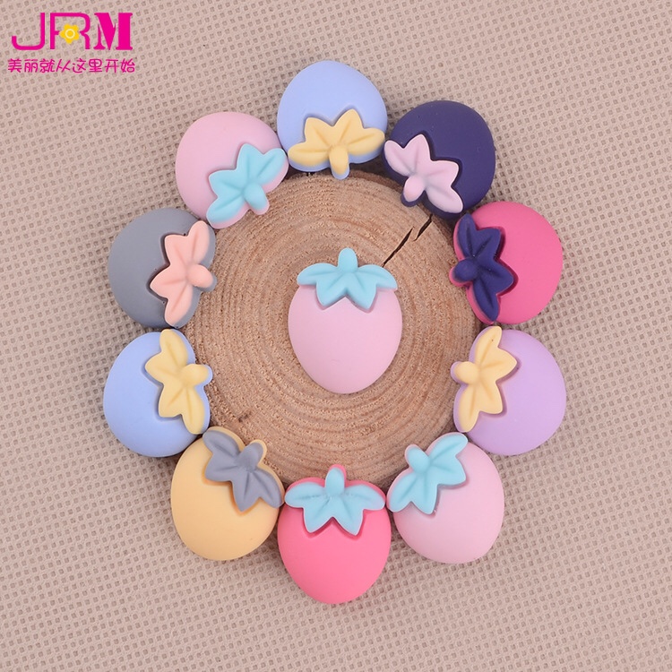 Resin small frosted strawberry resin patch children accessories hair accessories material mobile phone case decorative glasses