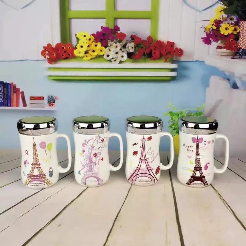 Creative ceramic mirror cups, mugs, tea cups, student water cups, factory direct sales details Picture