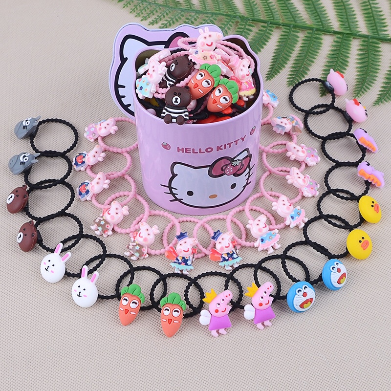 Jingrimei children hairpin style Duck Clip baby rubber band plastic hair ring soft pottery accessories