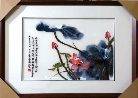 60*85立体绣实木框客厅书房装饰画详情2