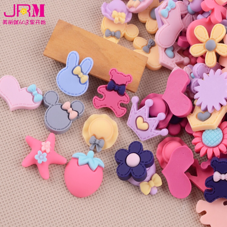 Resin accessories Korean version of children's headwear matte resin patch mix froth Korean version of hair accessories materials DIY accessories wholesale