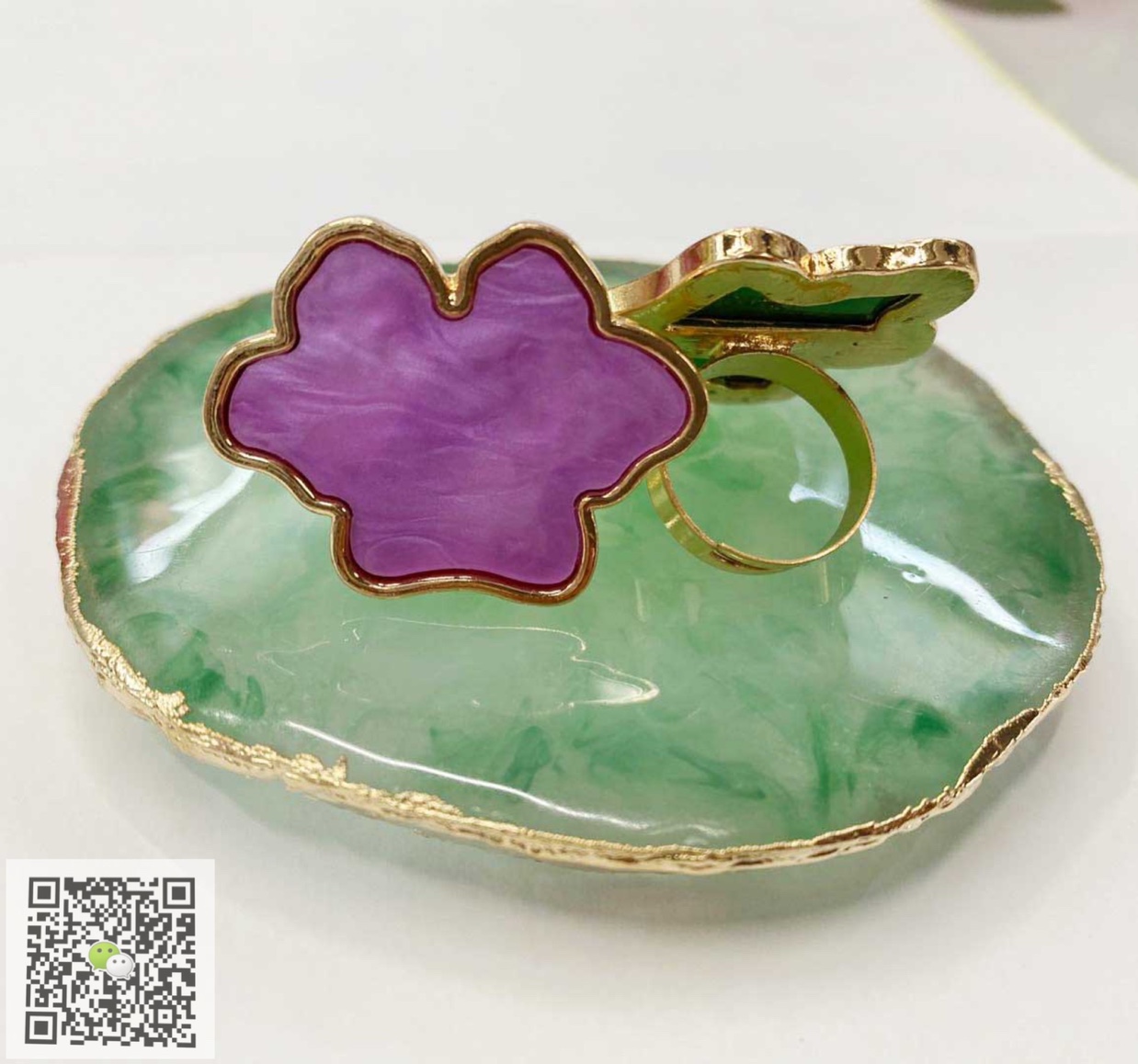 新款树脂戒指调色盘，仿翡翠戒指调色盘