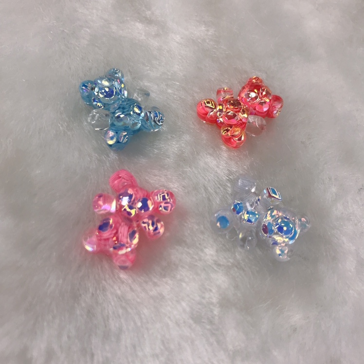 ab胶环氧树脂玻璃切面AB彩亮片小熊