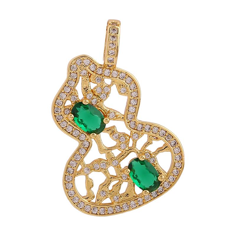 Chinese-style gold-plated gourd female pendant full zirconium red and green shell agate, exquisite ins versatile accessory, origin supply Application Scenario