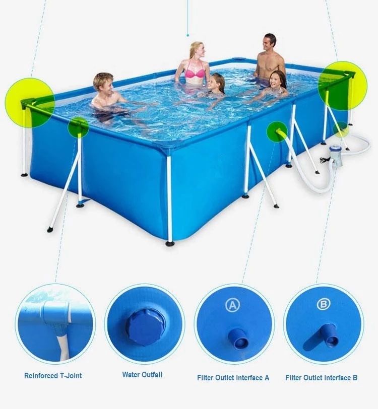 High-quality portable home swimming pool 56424 steel frame large-capacity swimming pool, swimming pool with filter pump detail image 5