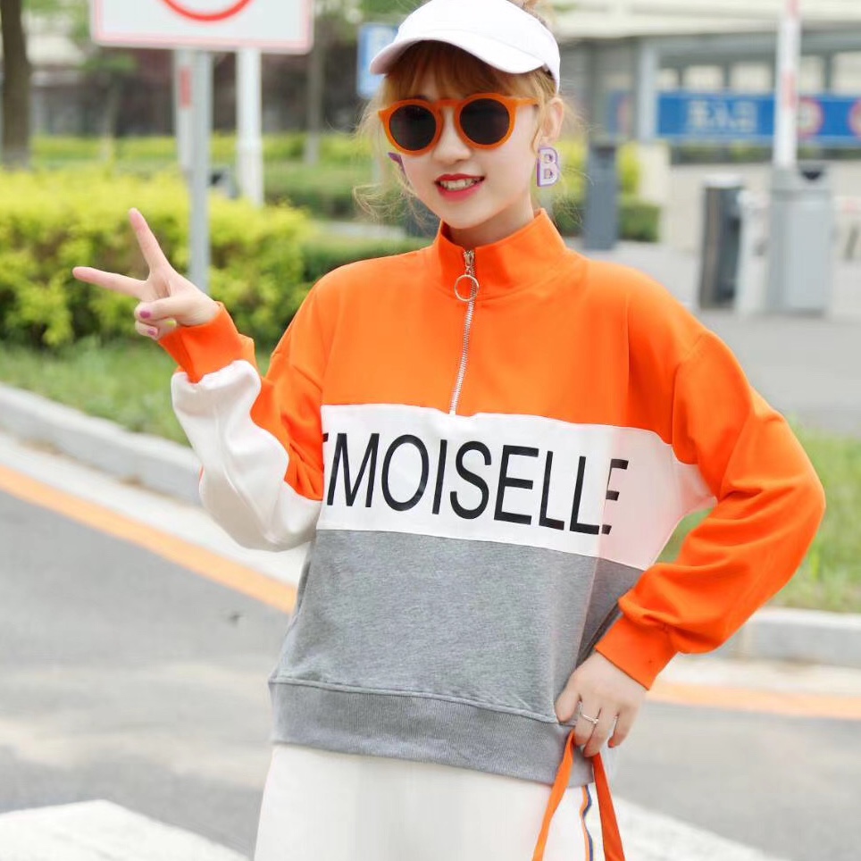 休闲运动半拉链