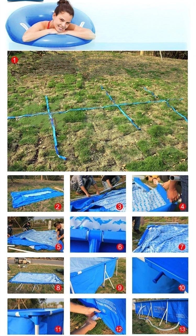 High-quality portable home swimming pool 56424 steel frame large-capacity swimming pool, swimming pool with filter pump detail image 8