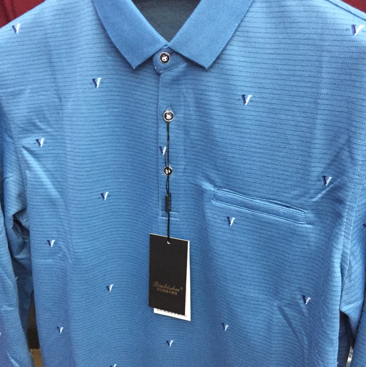 Men's flat plate long sleeve T-shirt popular logo for fall thumbnail