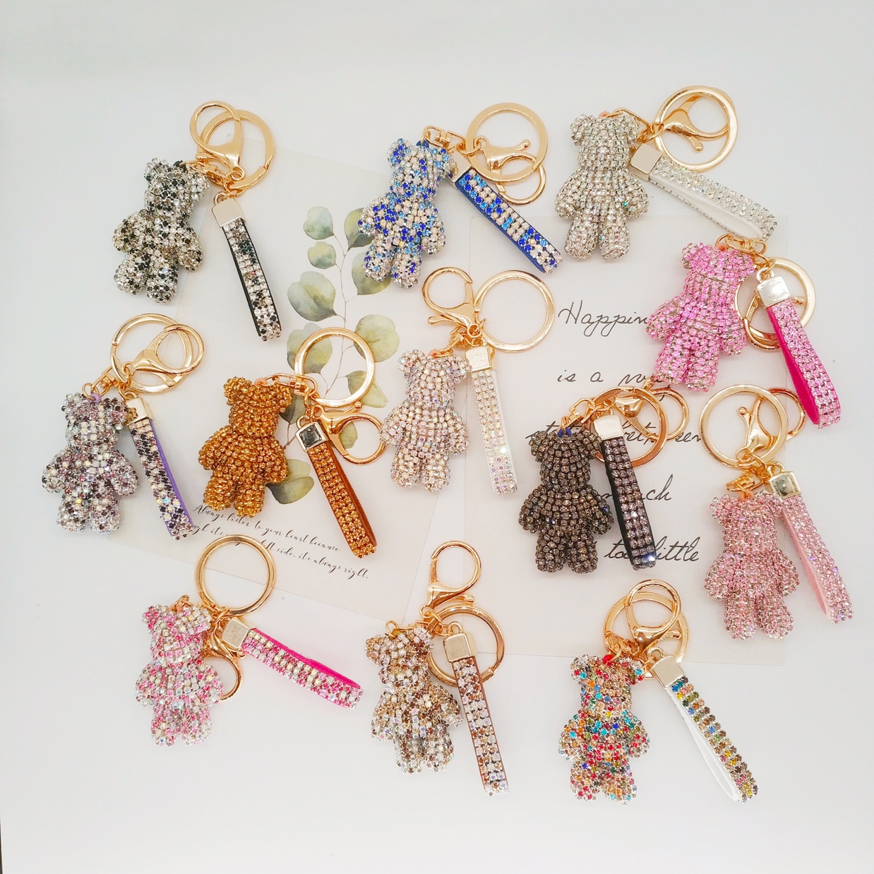 Manufacturers Direct Sales Of New Creative Stick Diamond Violence Bear Keychain Flash Diamond Lady Bag Pendant Trinket Pendant