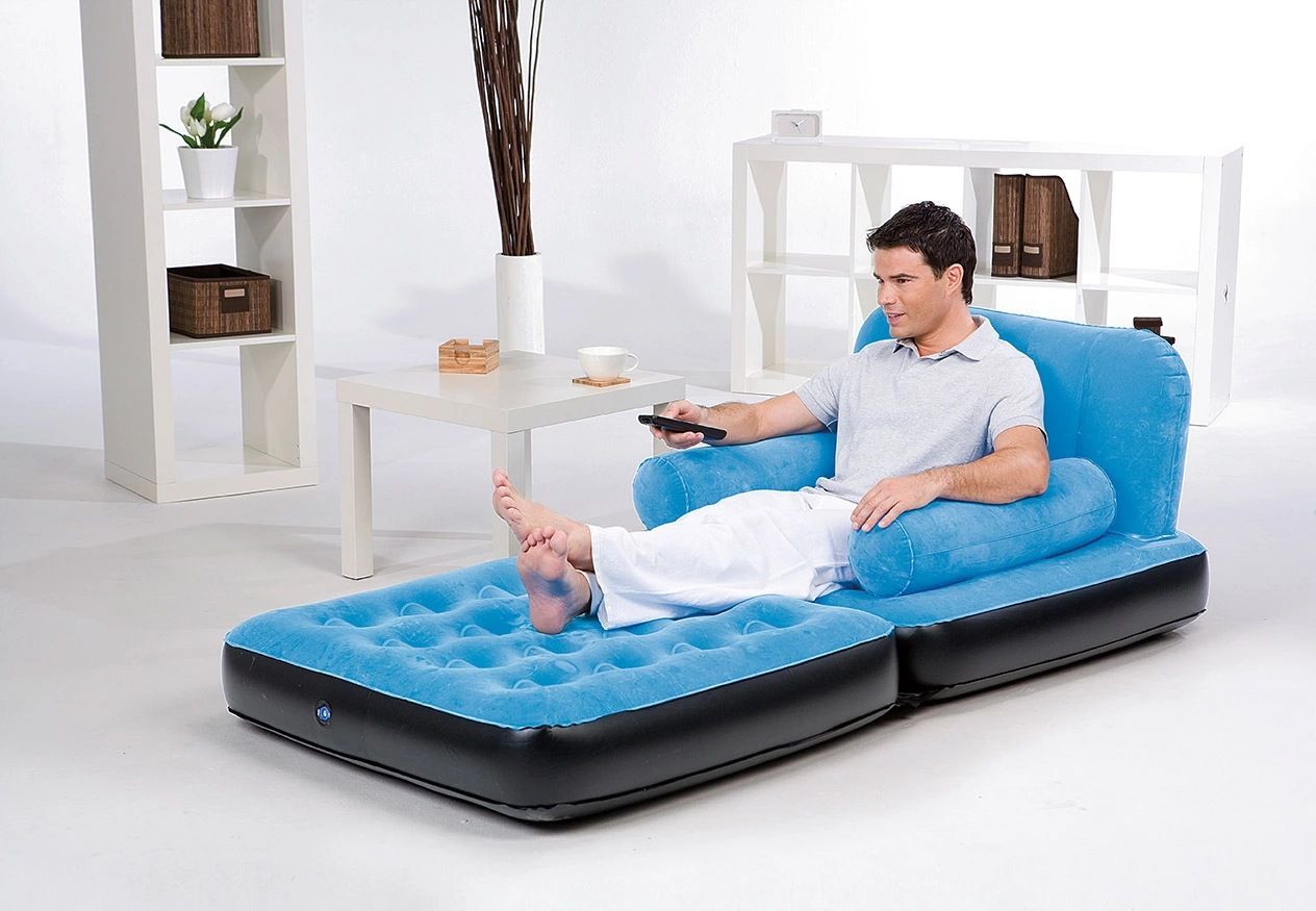 Inflatable sofa 67277, 75-inch x 38-inch x 25-inch with armrests detail image 1