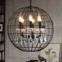Retro retro restaurant bar iron crystal lighting European style bar cafe earth decorated chandelier lamps