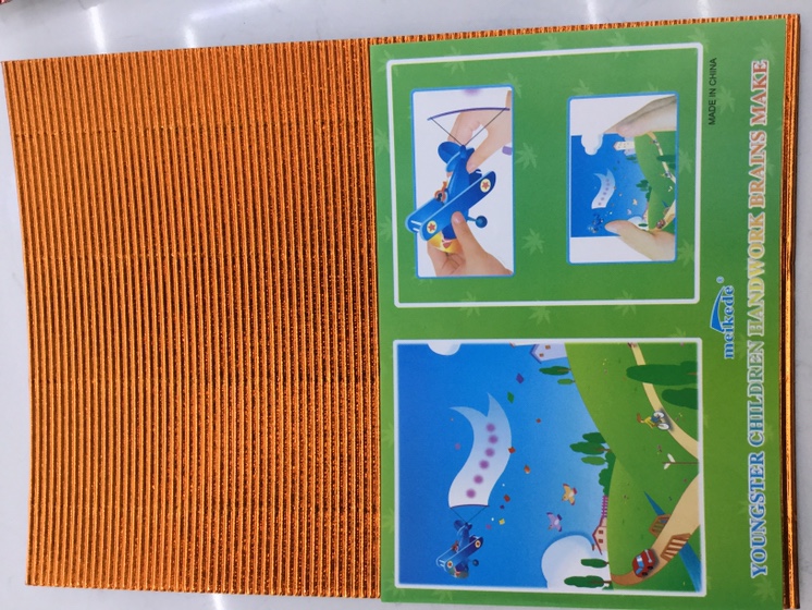 Orange metallic corrugated paper