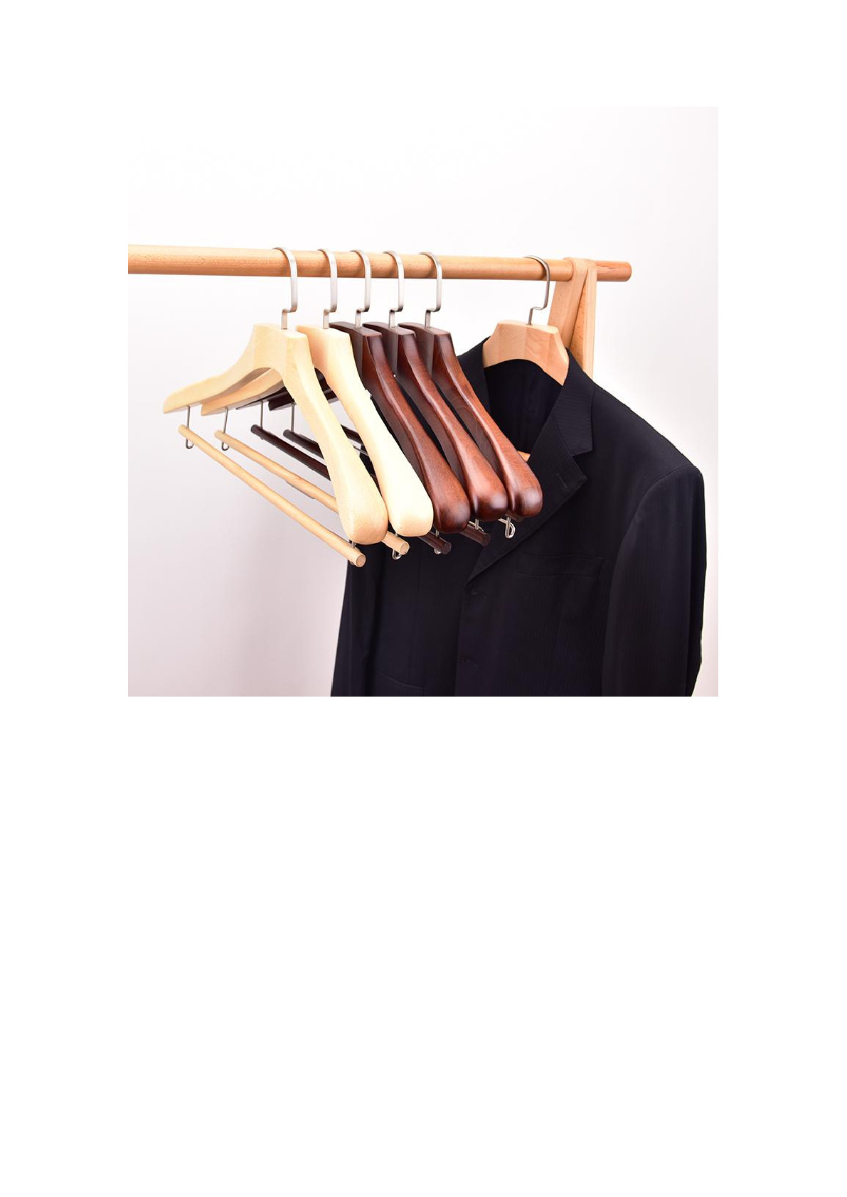 实木衣架 服装店衣挂高档西服榉木无痕衣服撑 成人酒店宽肩衣架子详情图10