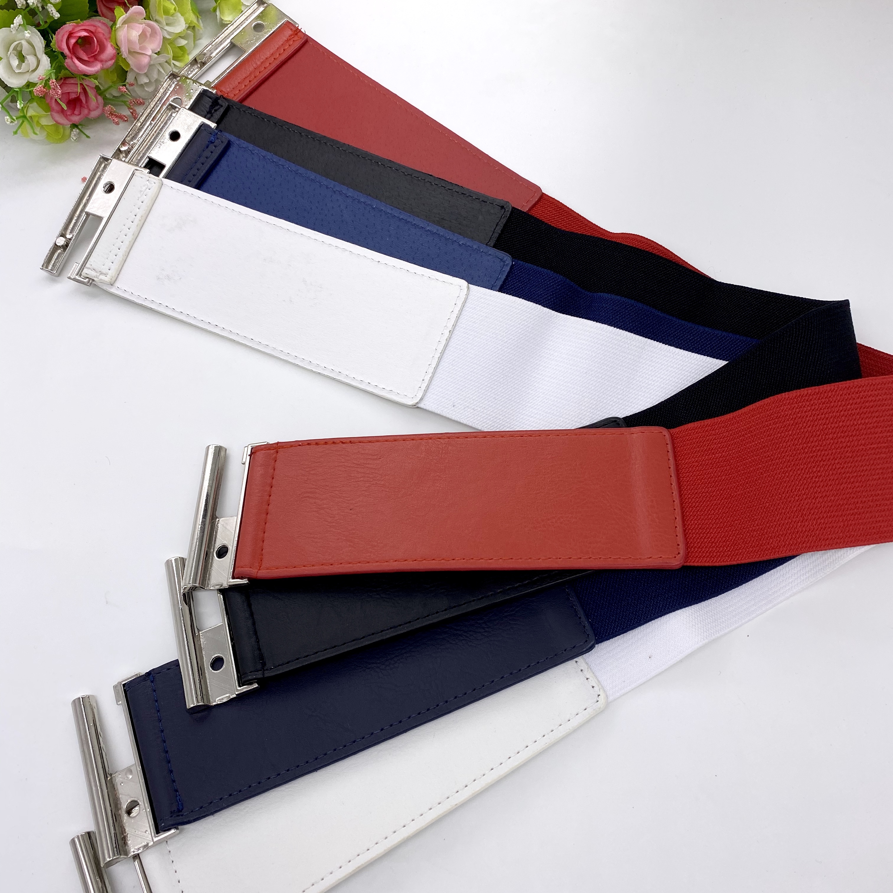 Source Factory: Women's Elastic Buckle Waist Seal Belt undefined