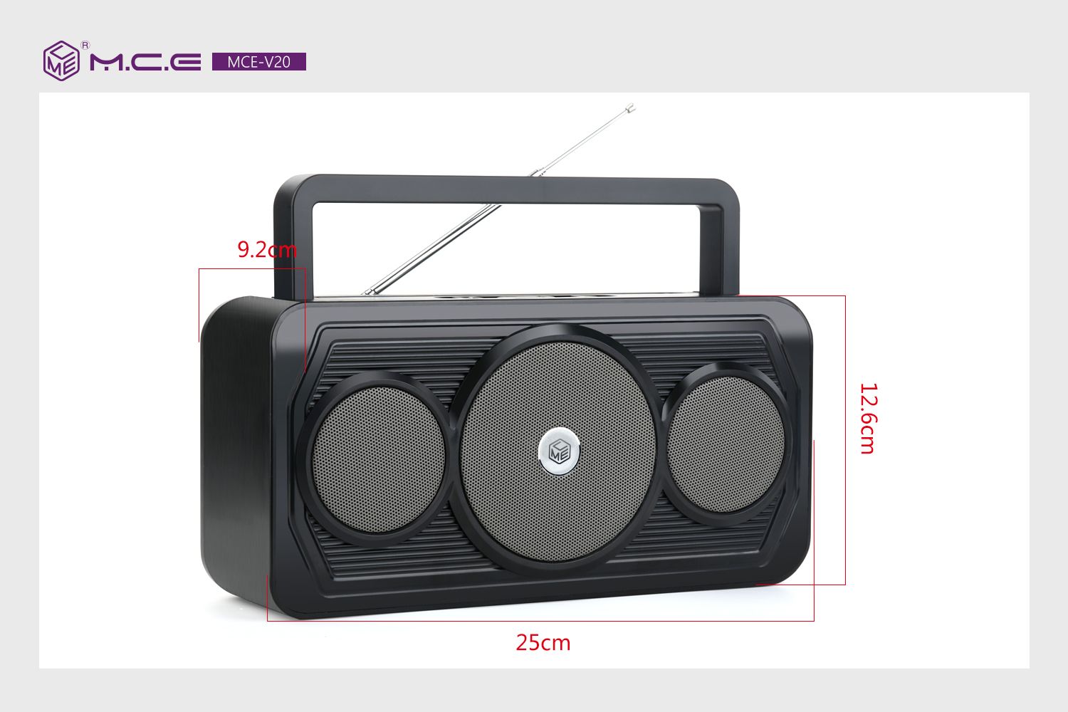 MCE-V20爆款音箱性价比天线手机支架便携手提蓝牙插卡USB音箱非洲