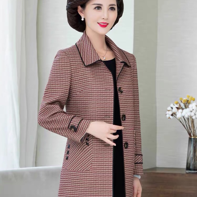 Mediana edad madre groove top mujer 2020 nuevo conjunto de dos piezas media edad verano camisa manga larga otoño slim 4