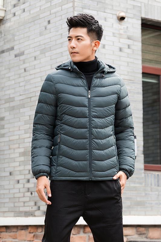 男士羽绒服实物图
