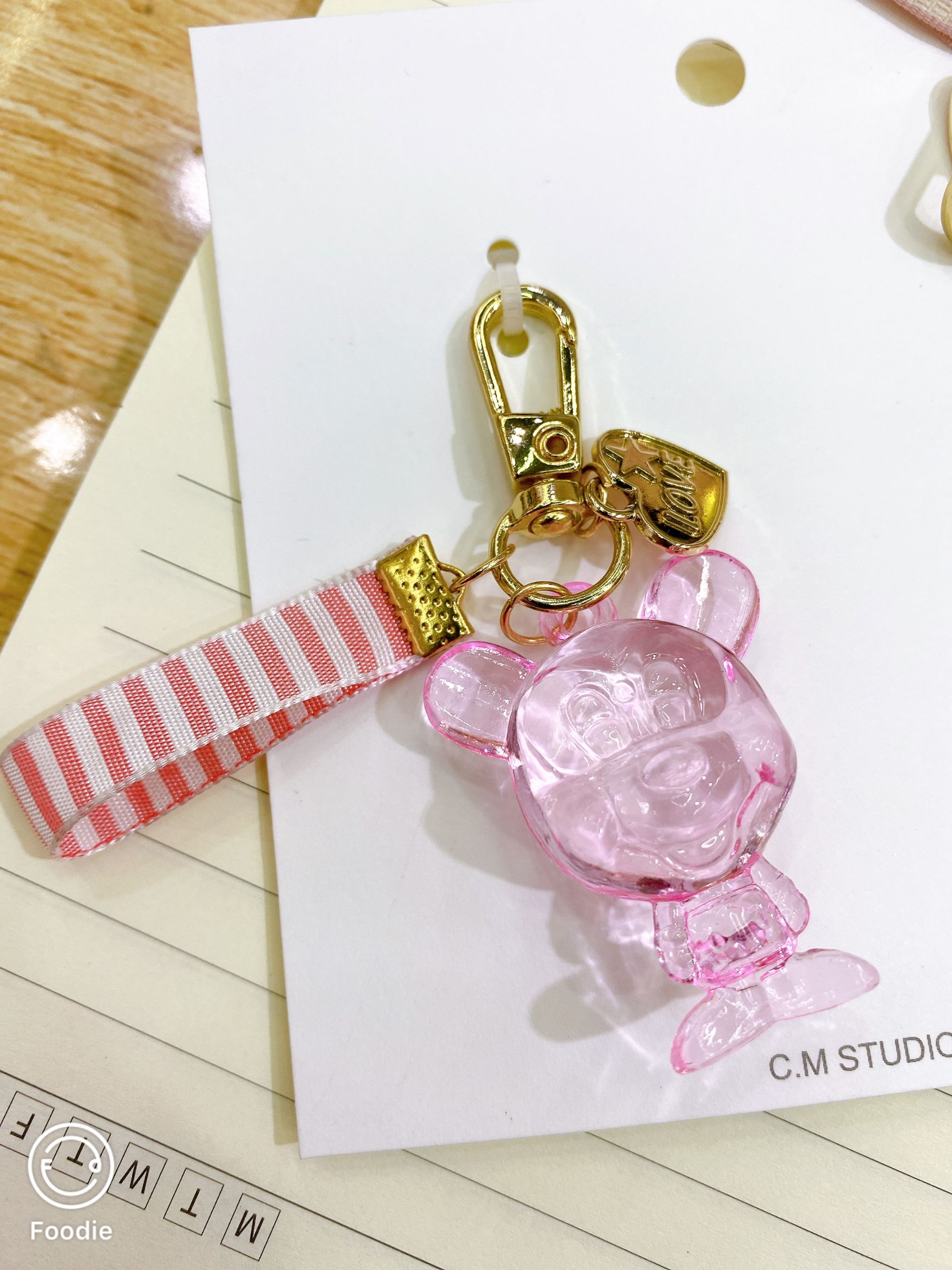 Chen Ming ornaments girl Mickey Mouse key chain with ribbon