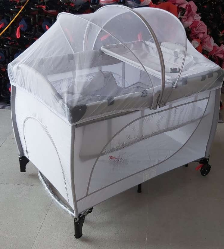 Single set, double-arch mosquito net bed with diaper rack, swing rod. Application Scenario