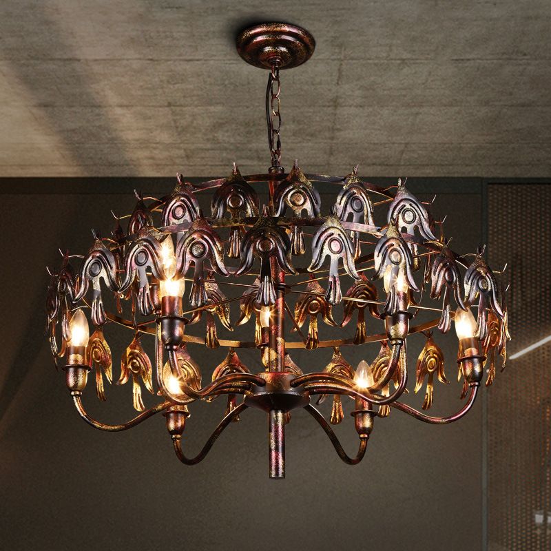 Individual character originality restoring ancient ways is nostalgic magpie returns nine head tie Yi droplight industry style sitting room dining-room new-style lamps and lanterns