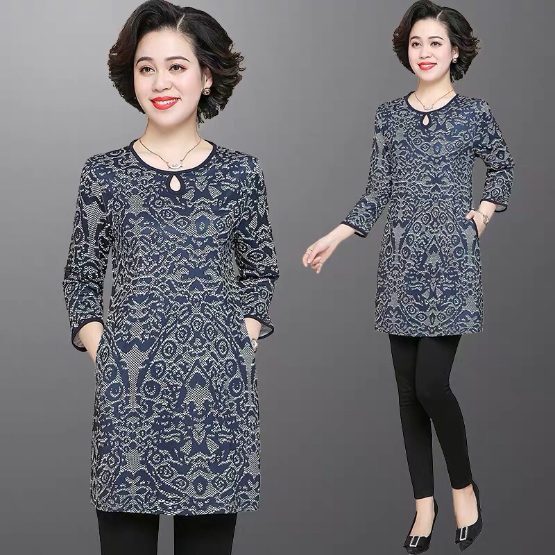 Middle-aged mother western style jacket woman 2020 new suit two-piece summer dress for middle-aged and elderly long-sleeved shirt autumn wear thin 20 thumbnail