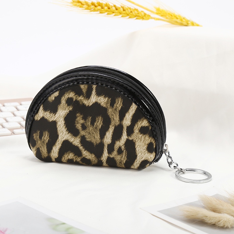 时尚女包新款2020夏欧美潮流斜贝壳形豹纹零钱包网红款包细节图