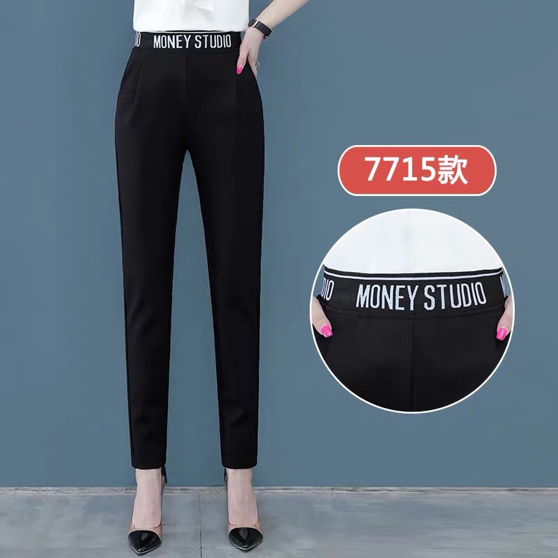 2020 plaid trousers for women in Spring and Autumn and middle age and elderly women in high waist straight casual trousers for mothers in Autumn and winter thumbnail