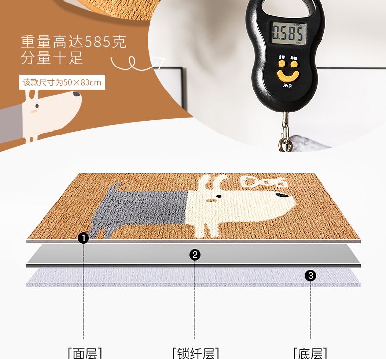 大达入户门地垫进门门厅卧室垫卡通脚垫家用防滑垫刺绣垫40X60详情图9
