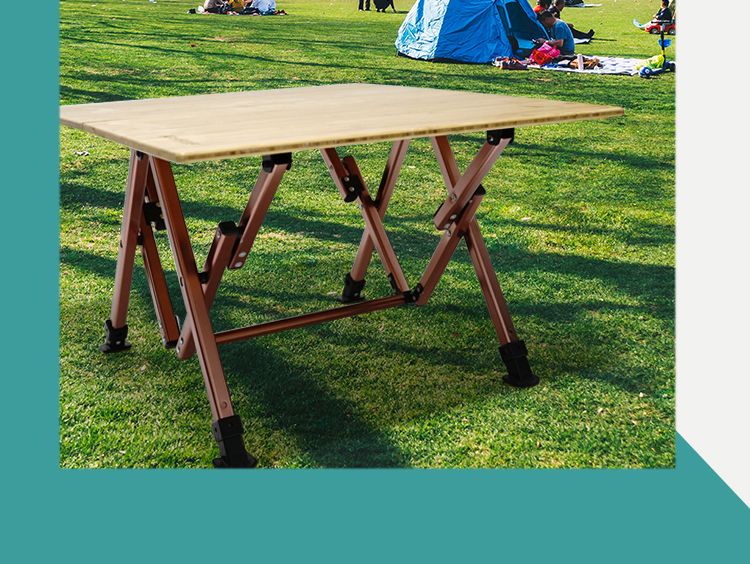 Outdoor height-adjustable aluminum alloy bamboo folding table with outer cover, portable high-end bamboo table for self-driving Tours and camping detail image 10