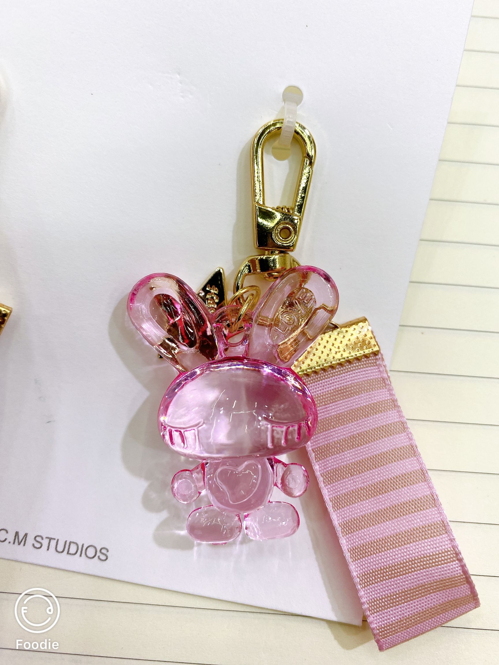 陈明饰品 少女系丝带 眯眼兔 钥匙扣
