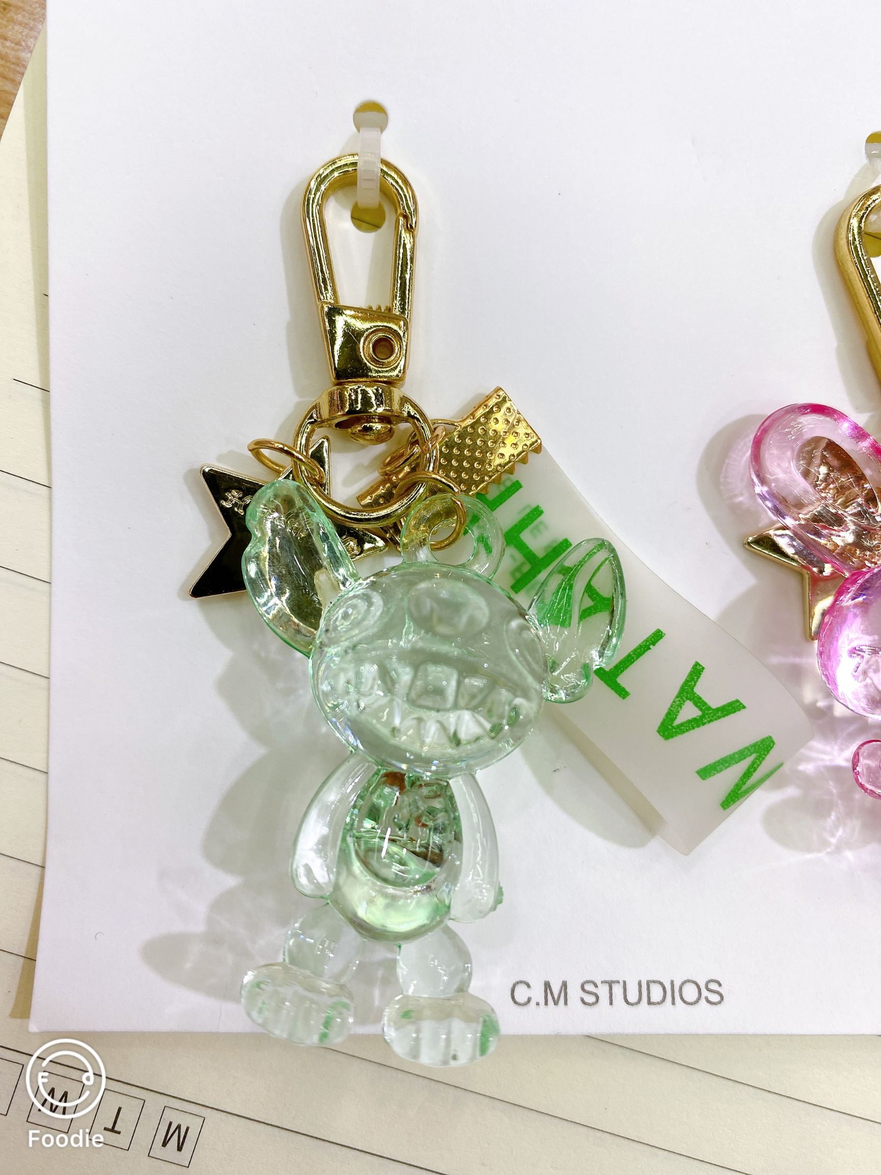 Chen Ming jewelry DIY lemon green animal model key chain