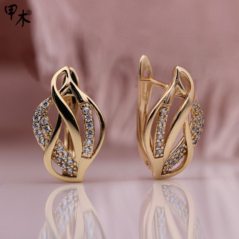 跨境专供批发耳饰亚马逊wish速卖通创意大气镶排钻耳环厂家定制产品图