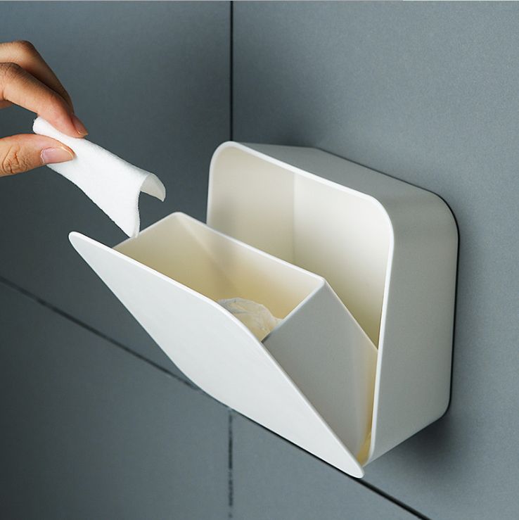 收纳盒 创意棉签收纳盒多功能壁挂式翻盖防尘浴室整理盒塑料大号详情图2