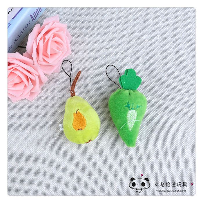 Cute fruit and vegetable pendants, plush toys, wedding gifts, scattered dolls, dolls, bags, decorations, strawberries detail image 2