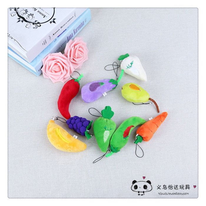 Cute fruit and vegetable pendants, plush toys, wedding gifts, scattered dolls, dolls, bags, decorations, strawberries detail image 1