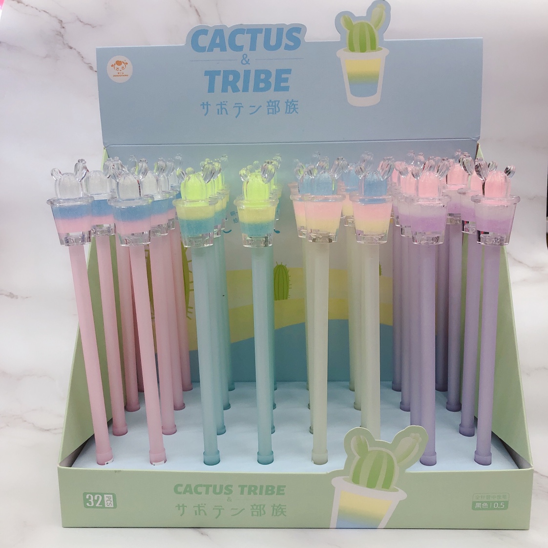 Oracle Stationery Office Culture Writing Tool Neutral Pen Korean Creative Cup Cactus Acrylic Cartoon Neutral Pen