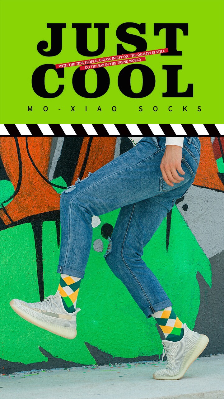 MOXIAO's new classic checkered color-blocking mid-calf men's socks mix colors Specification image
