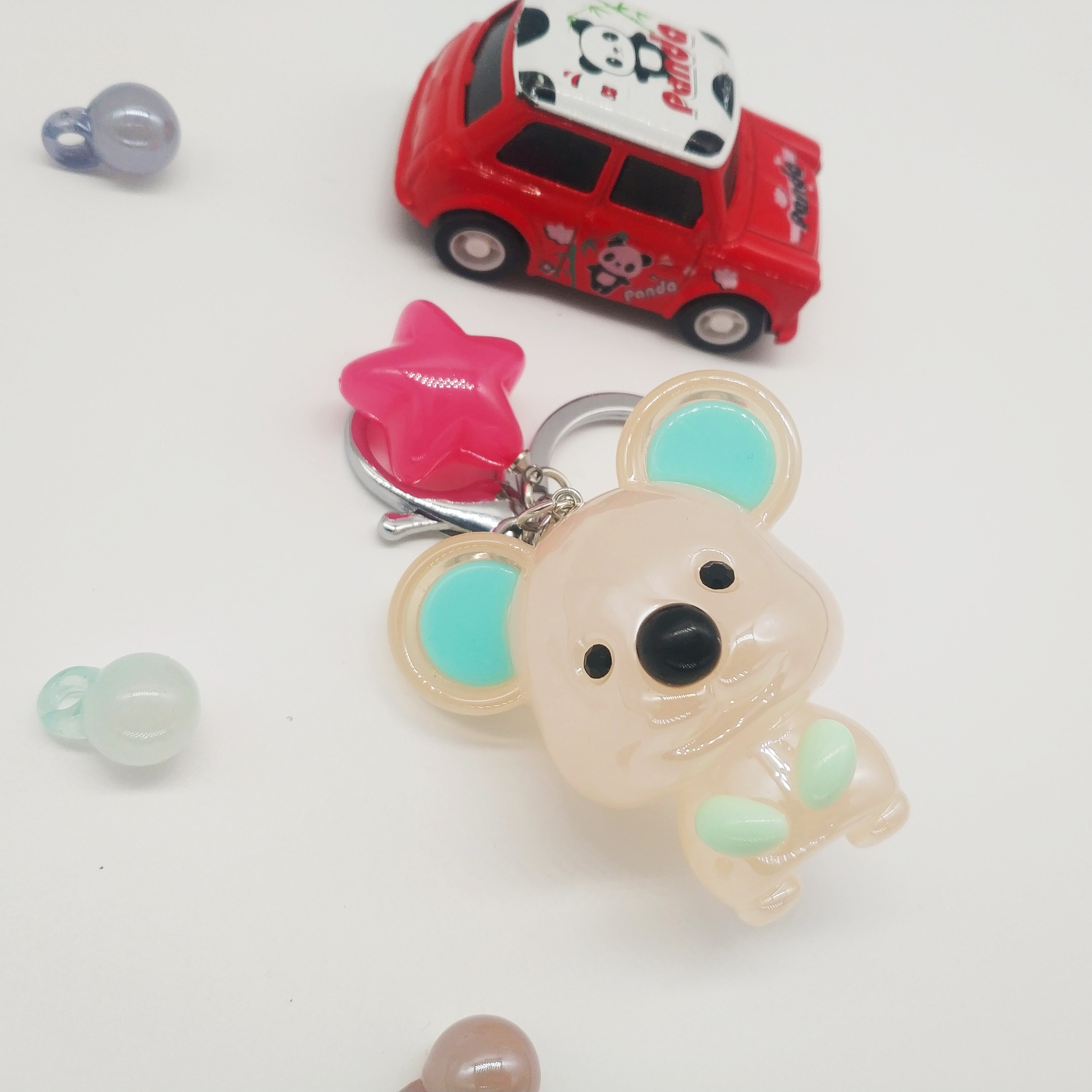 Creative New Crystal Jelly Mouse Keychain Cartoon Jelly Magic Mouse Couple Bag Pendant Female undefined