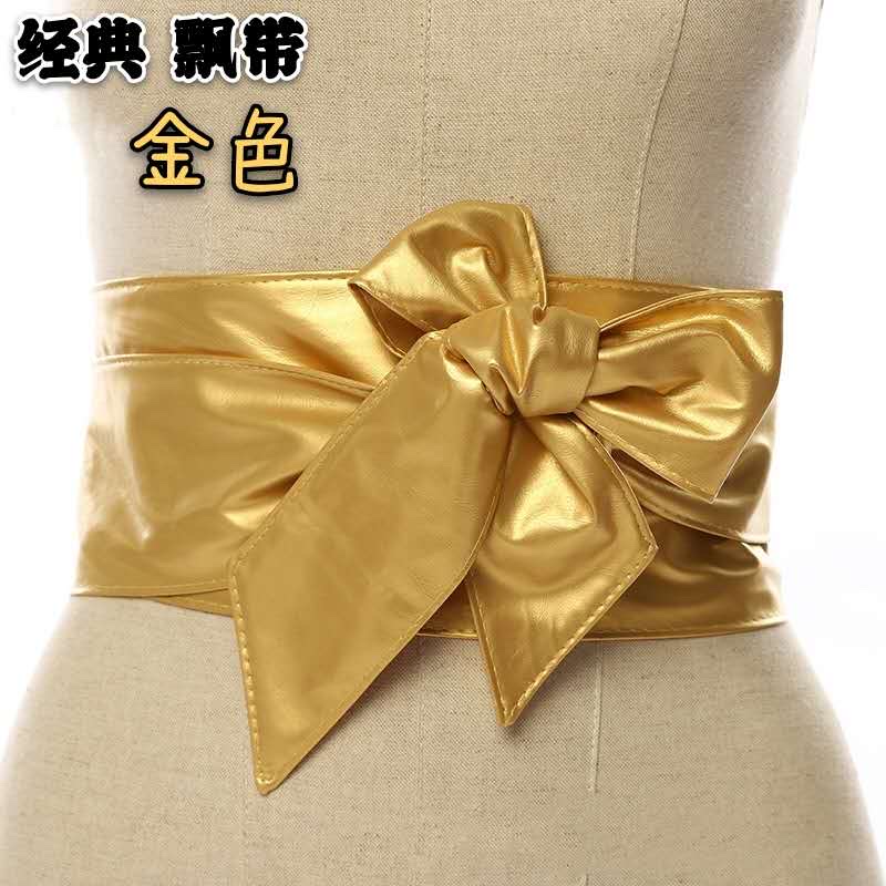 Source Head Factory Wholesale: Women's Waist Long Ribbon Accessories Bow Wide Belt With Dress Fashion Ladies Belt undefined
