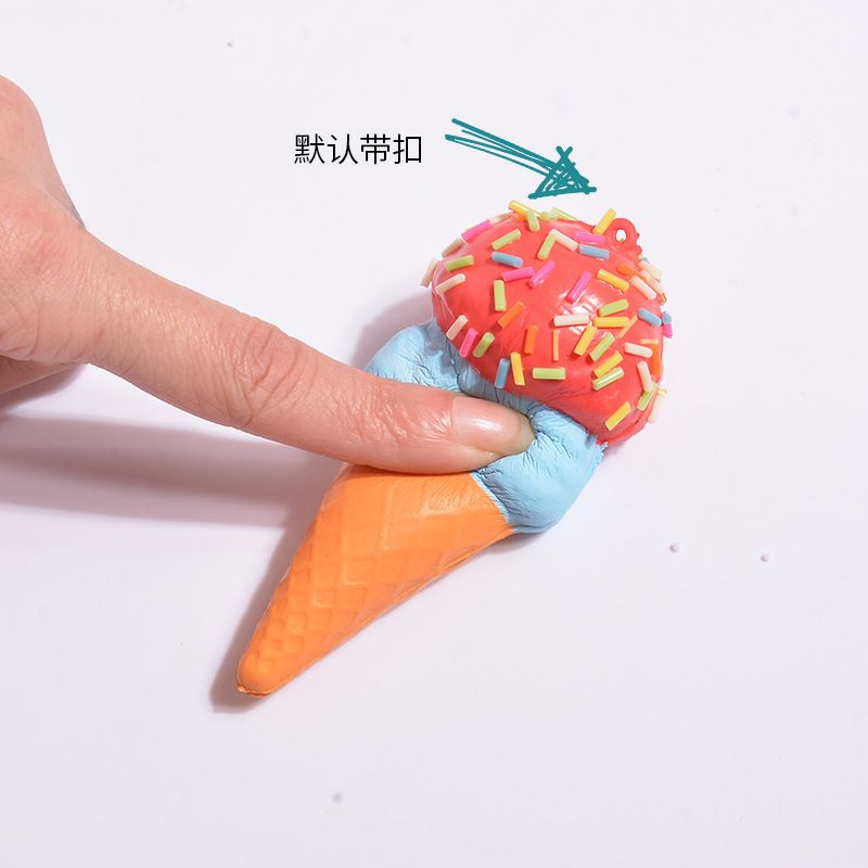 Km23250001 New Children's Game Food Play 9.5Cm Double-Layer Simulated Ice Cream Torch Shaped Squishy Slow Rebound Stress-Relieving Toy, Environmentally Friendly And Fragrant Forest Garden details Picture