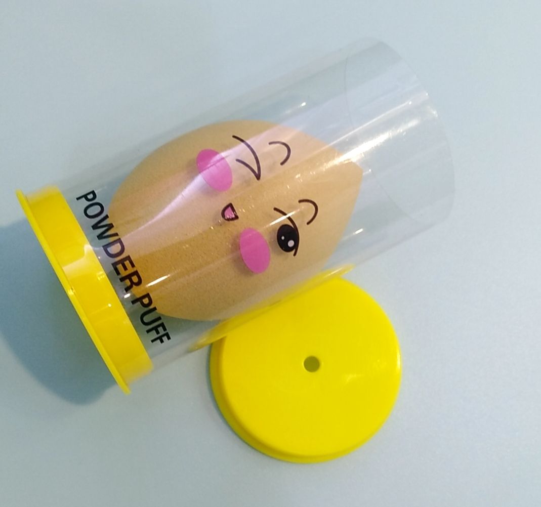Skin Color Water Drop Powder Puff + Round Bucket Yellow High Quality And Easy To Carry details Picture