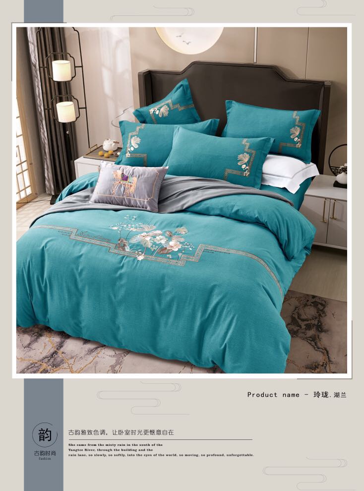 厂家直销新款高品质全棉加厚绣花四件套-玲珑详情图7