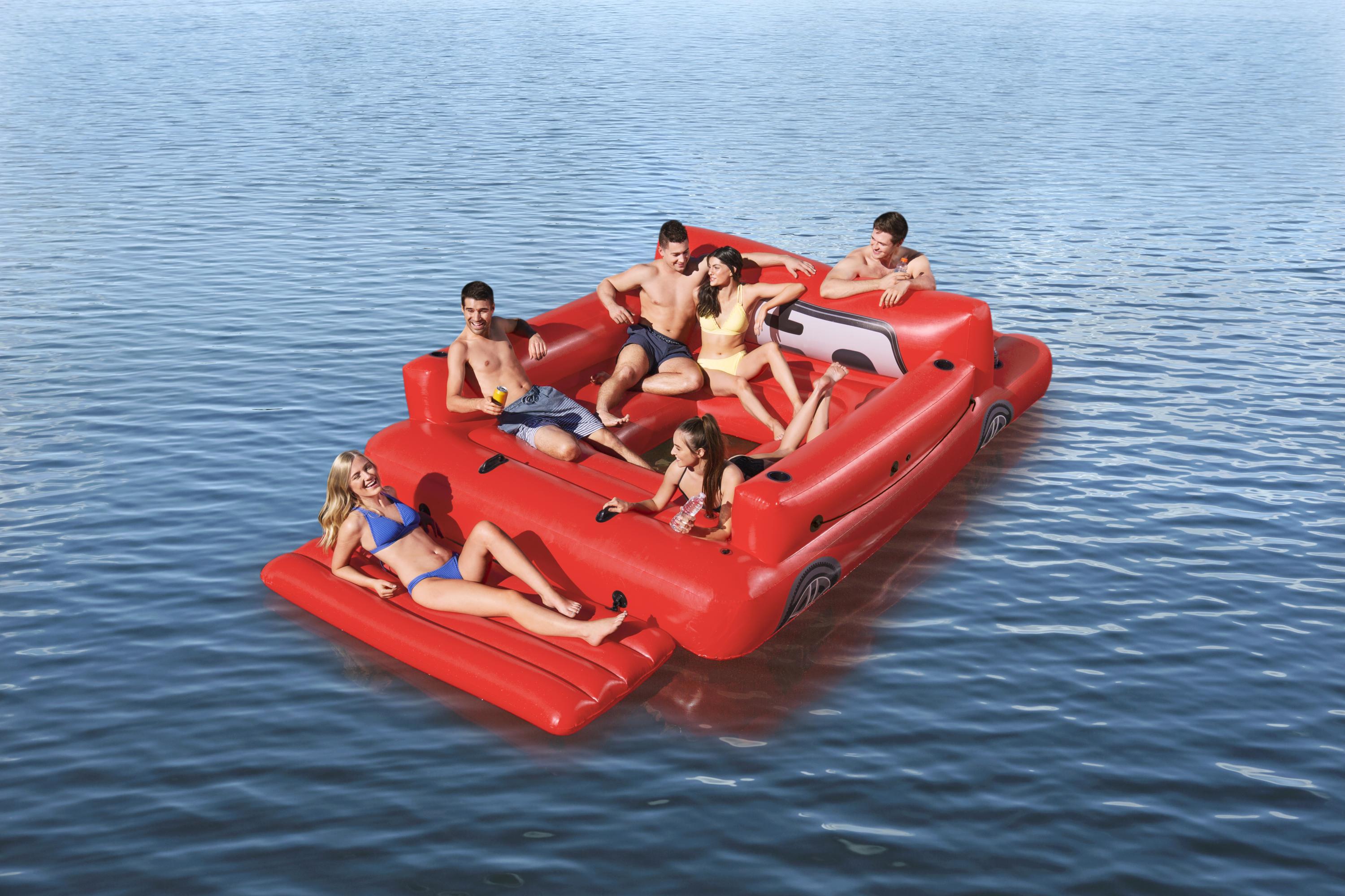 Bestway® 12'6" x 8'7"/3.81m x 2.62m红色卡车浮岛 派对大浮岛