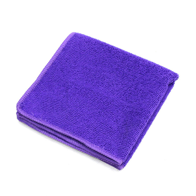 30*30 thickened high-end car cleaning and waxing towel cloth, non-shedding and non-fading, warp knitted car wash cloth in purple