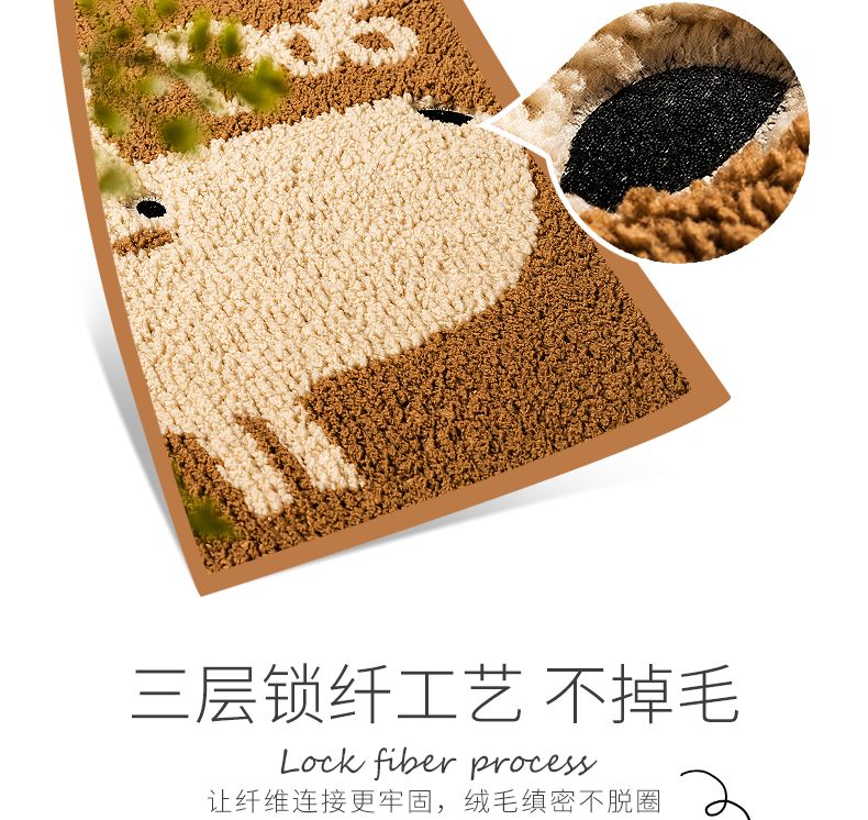 大达入户门地垫进门门厅卧室垫卡通脚垫家用防滑垫刺绣垫40X60详情图7
