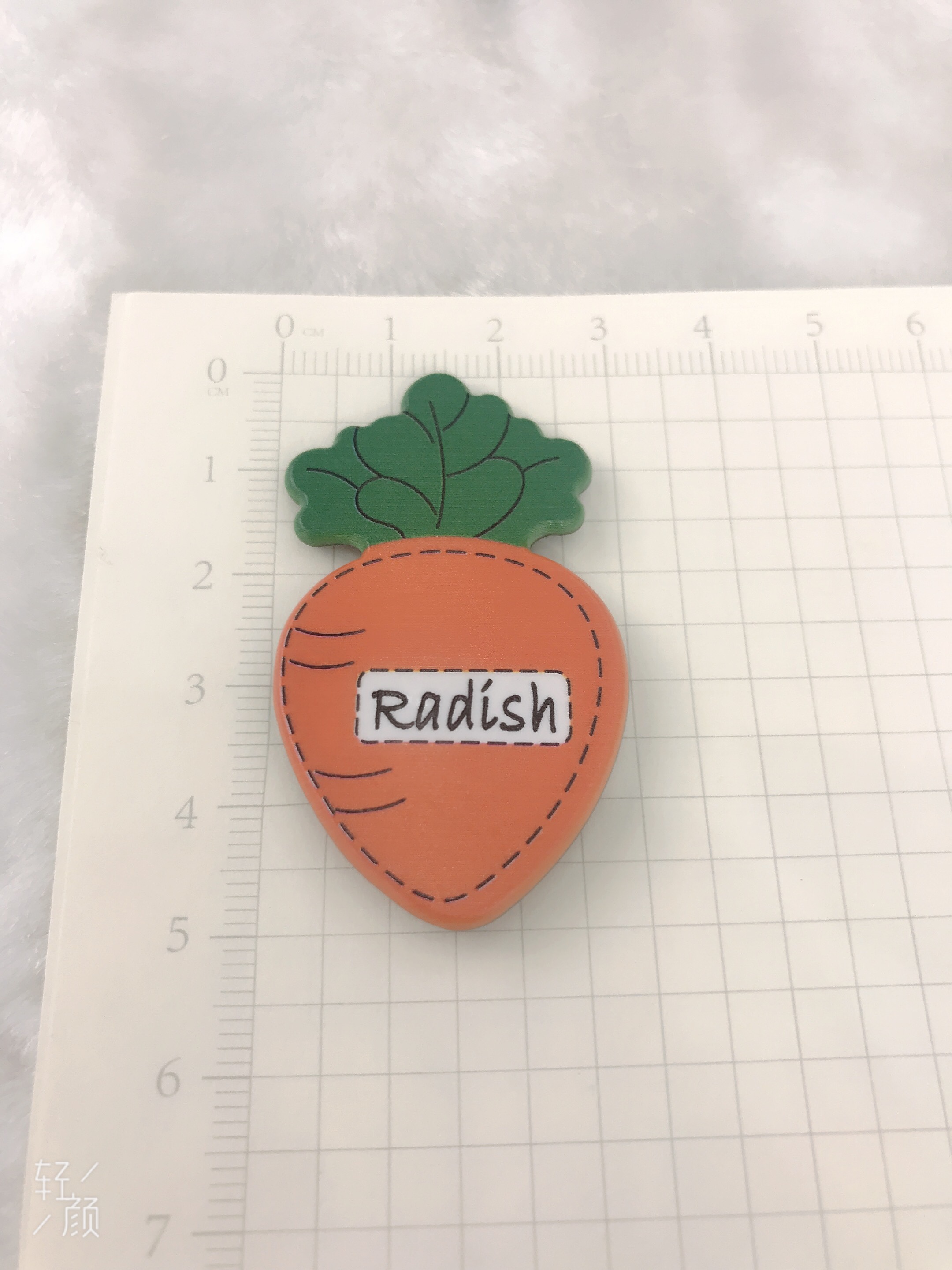 Acrylic headwear accessories, acrylic stationery accessories, pendants, shoe flowers, printed fruits series, radishes details Picture