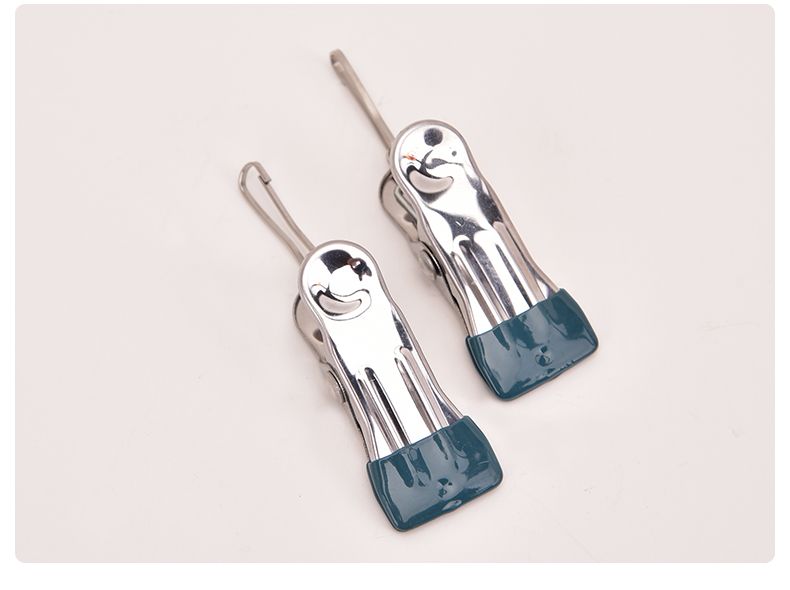 浸塑晾晒夹子 家用浸塑防风多功能防滑小夹子 金属晾晒夹厂家直销详情图7