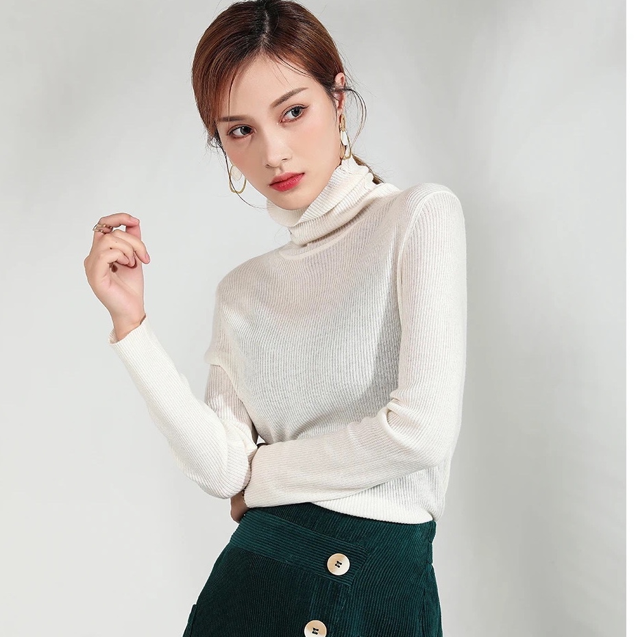 Jimmy Seio 2020 Autumn/Winter fine knitted simple pile collar base layer