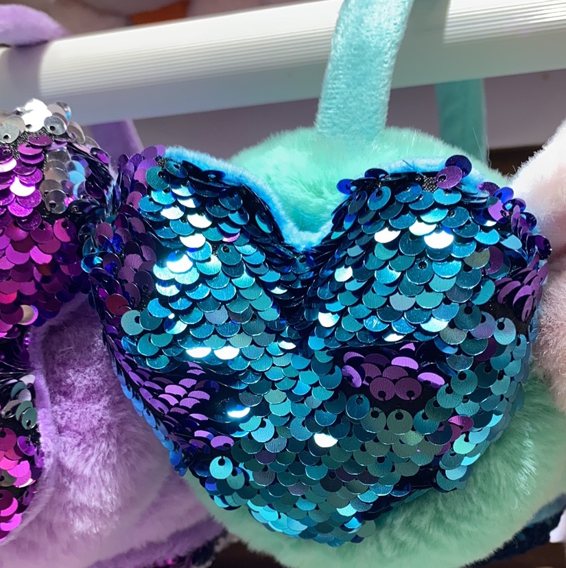 Peach heart earmuffs thumbnail
