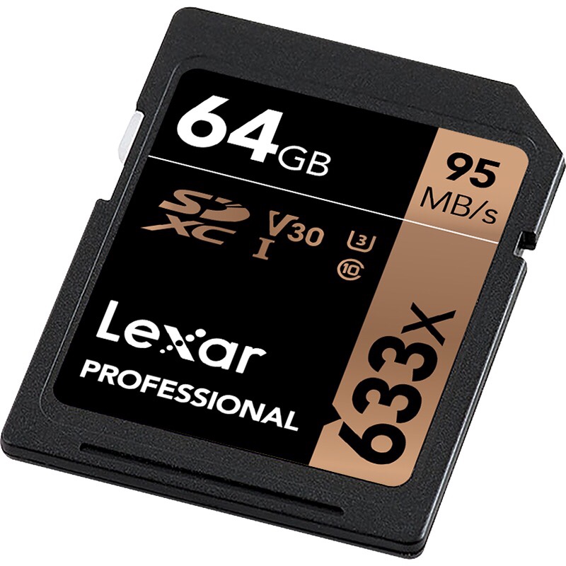 Lexar雷克沙sd卡64g微单数码相机内存卡SDXC高速4K摄像机633X佳能尼康索尼松下单反U3存储卡64gb高清95M/s详情图3